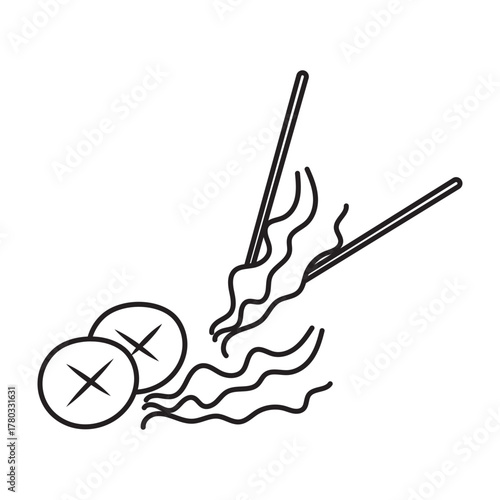 vector graphic of bakso, meetball noodle asian food
