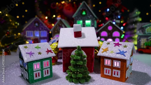 Ahead of the big Christmas evening town, a small Christmas village is spinning