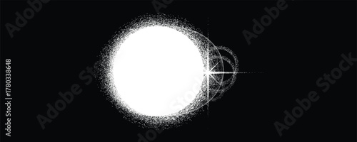 Sun explosion . Solar  x flare . Big eruption of plasma with magnetic loops . Exploding star in space. Solar flash of radiation on sun surface . Noise texture 
