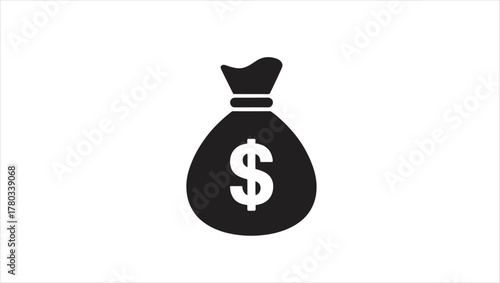 Stylized money bag illustration with financial and banking symbols representing wealth and investment opportunities