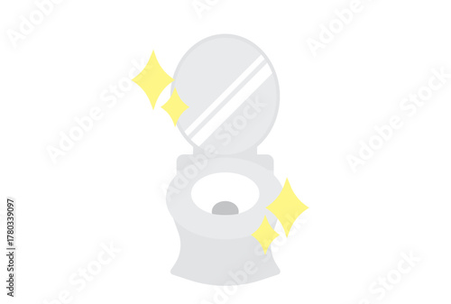 清潔で輝いているトイレのイラスト