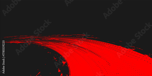 modern.Red Heat Map Visualization With Purple Line And Blue Markers In Dark Background