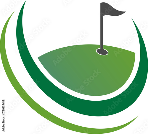 illustration of a golf club and ball