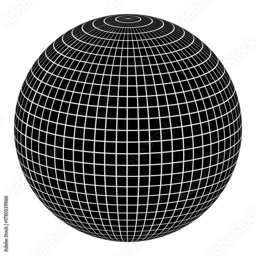 Grid Wireframe Globe Representing Global Connectivity and Technology