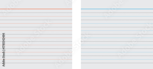 Two Blank Notebook Paper Sheets Isolated on White Background – Vector Template