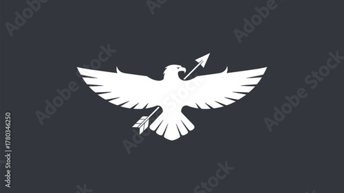 Powerful eagle soars with arrow, a symbol of strength and precision for your brand identity or impactful design, offering a bold visual statement