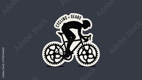 Powerful cycling gears design inspires fitness brands, outdoor adventures, and healthy lifestyles, perfect for sports teams, apparel, and promotions