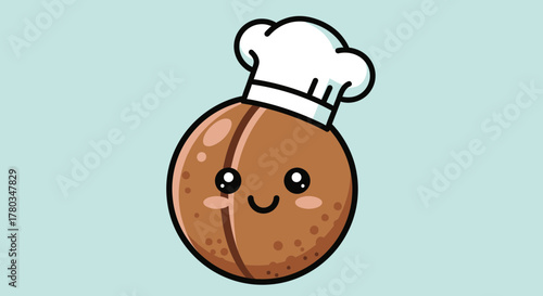 Charming Baker Bean, Joyful Cuisine Emblem In A Delightful And Whimsical Style Illustration