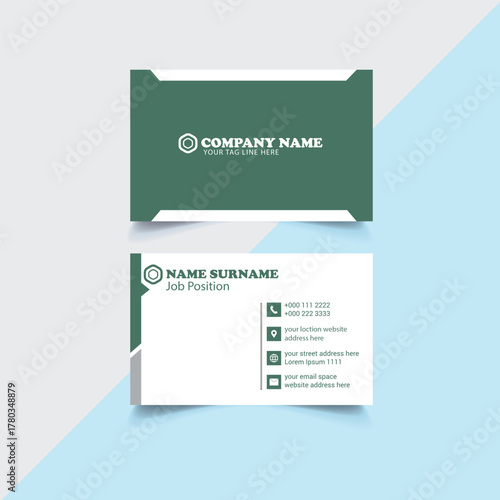 Business card Template, visiting card Design, green color Business Identity. Professional Branding and Identity Layout. eps10