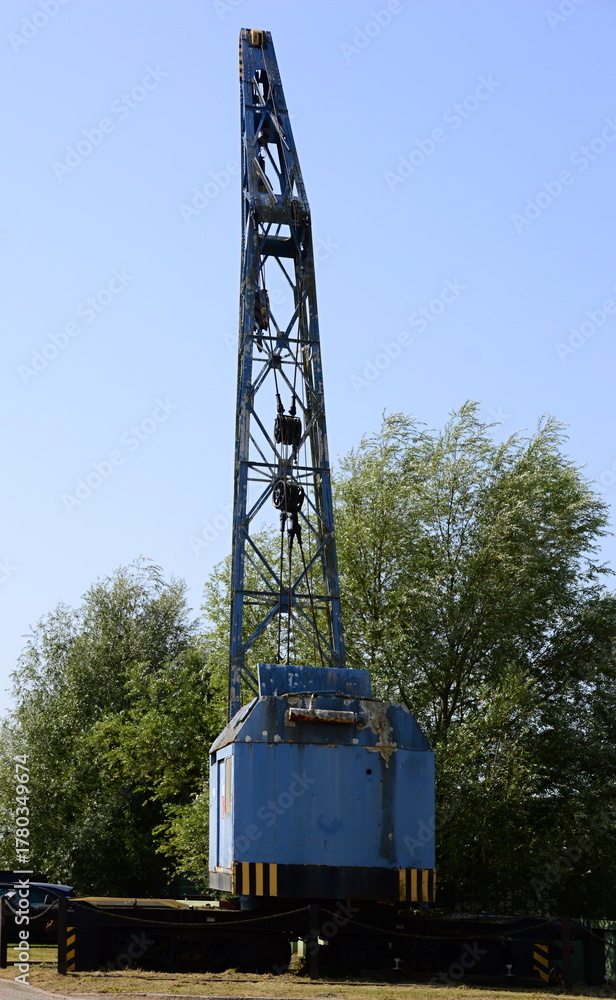 Fototapeta premium Historical Crane in the Port of Boizenburg, Mecklenburg - Western Pomerania