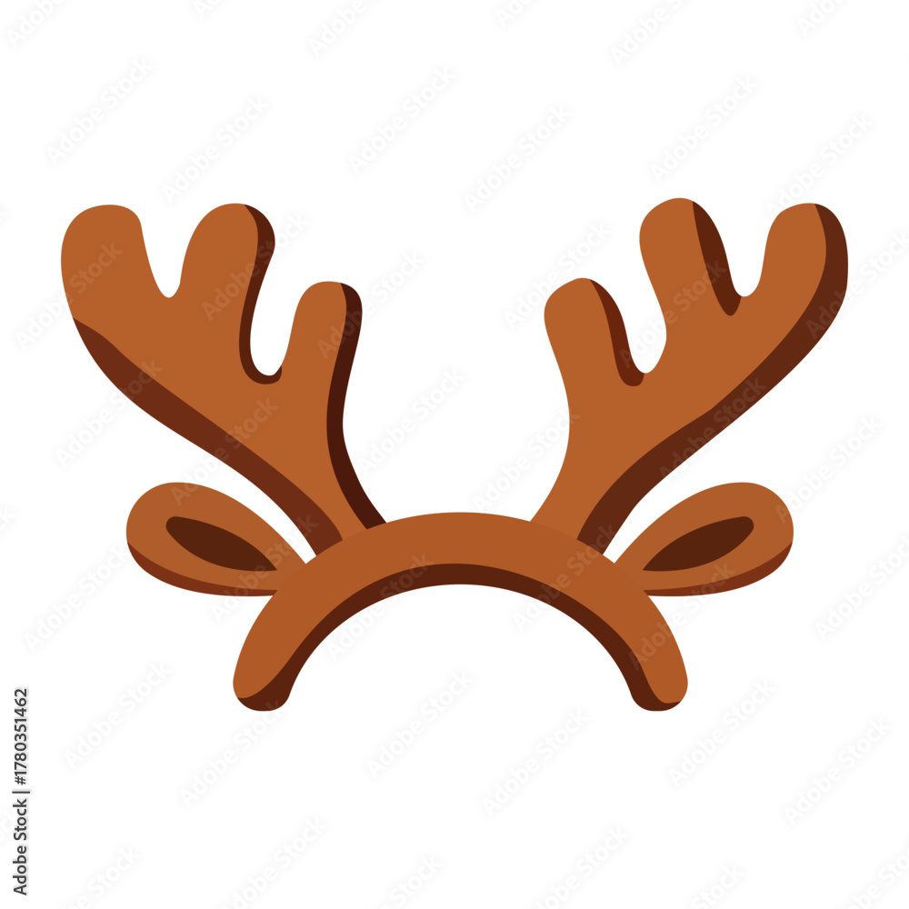 Obraz premium Cute brown reindeer headband with antlers and ears