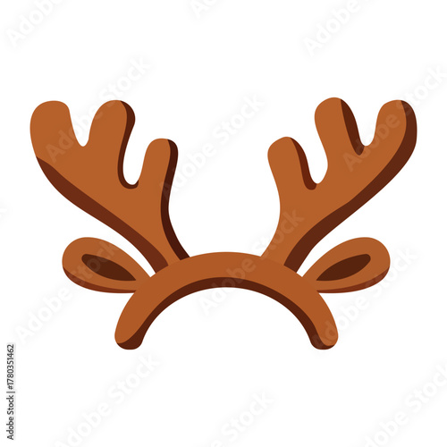 Cute brown reindeer headband with antlers and ears