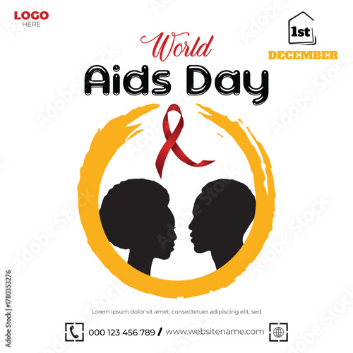 World aids day awareness social media post