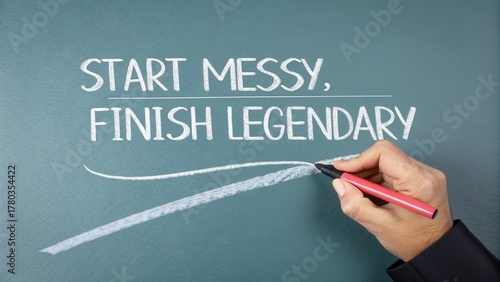 A hand drawing a line to demonstrate idea transformation