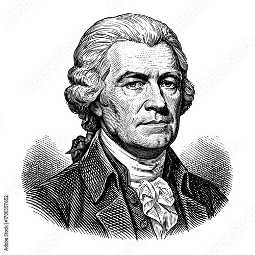 Jefferson portrait against white background