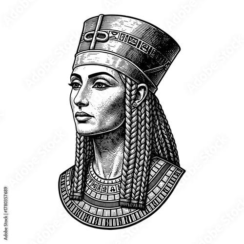 Cleopatra portrait against white background