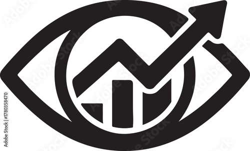 Vision check chart icon, eye test, optometry, eyesight evaluation, health, editable EPS vector.