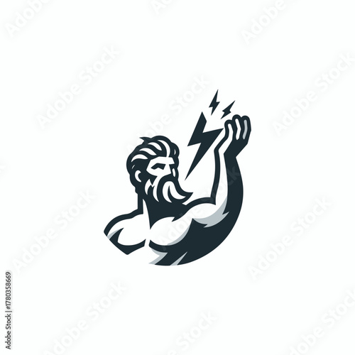 Zeus God Lightning Logo