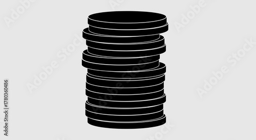 Stack of black coins