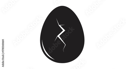 Cracked black egg