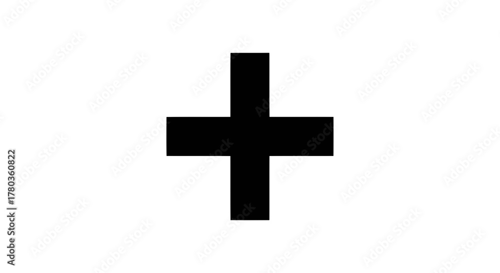 Obraz premium Black plus sign