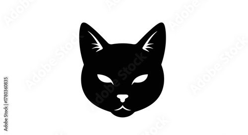 Black cat face silhouette