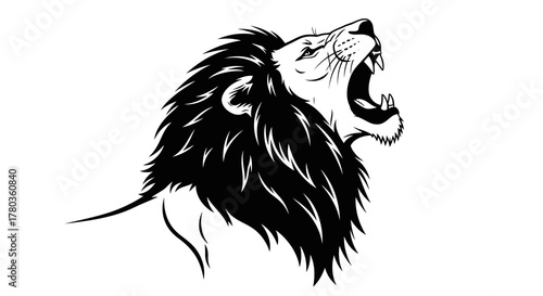 Roaring lion head illustration