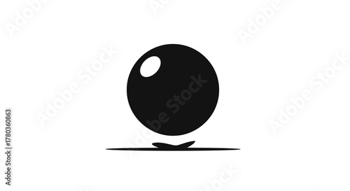 Black silhouette of a bouncing ball