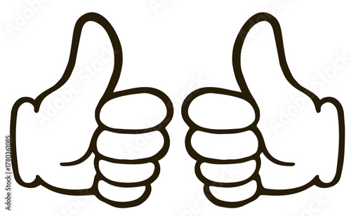 親指を立てている手のイラスト素材。サムズアップ。