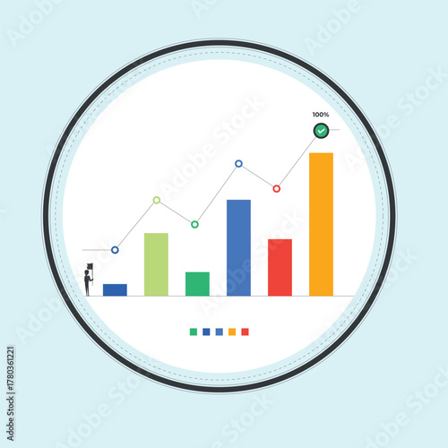 pie chart for reports and presentations ui, web. simulated pie chart of a businessman who wants to share profits