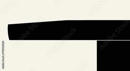 Abstract black shape with sharp edges on a light background