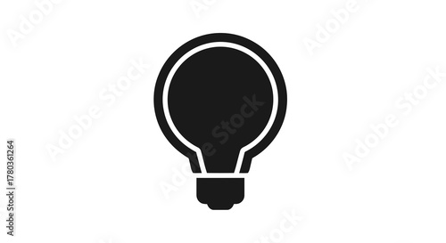 Black and white icon of a light bulb