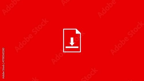 Download animation icon, animated download icon in the background. An arrow pointing downwards, which symbolizes the status of an active download process or pending file transfer.