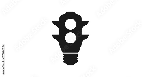 Black traffic light icon