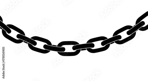 Curved black chain links