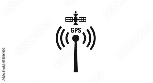 Gps satellite and antenna icon