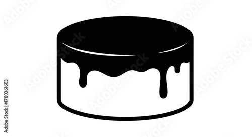 Round cake with dripping frosting