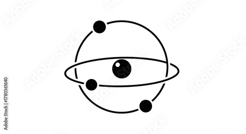 Atom model with eye in the center