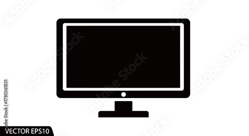 Black computer monitor icon