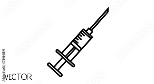 Line art of a medical syringe