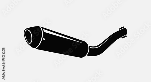 Black motorcycle exhaust pipe