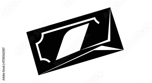 Black stylized banknote or ticket