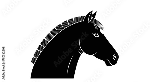 Black horse head silhouette