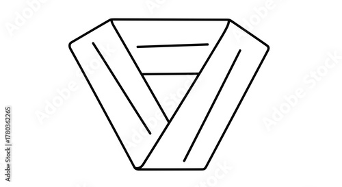 Abstract geometric shape resembling a folded ribbon or bow tie