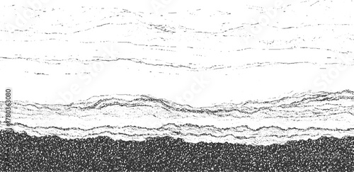 Black and white abstract textured horizontal stripes with granular detail background