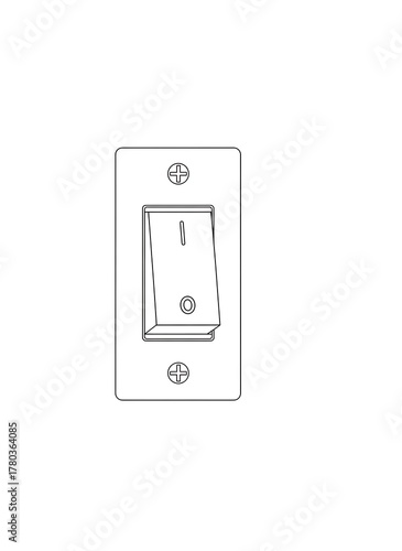 Electrical switch on white background