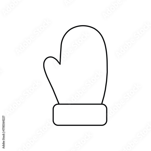 Illustration of a mitten simple vector icon of a winter glove for cold weather and seasonal design