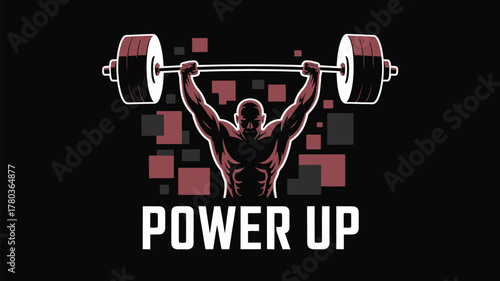Power up your fitness brand with this strong weightlifter vector, perfect for gyms, supplements, athletic wear and motivational content