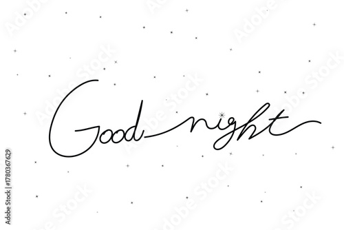 Minimal Handwritten Good Night Lettering with Stars