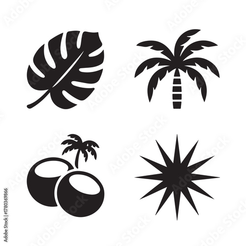 Christmas Silhouette Icon Set | Bold Black Vector Icons | Minimal Stencil Holiday Design